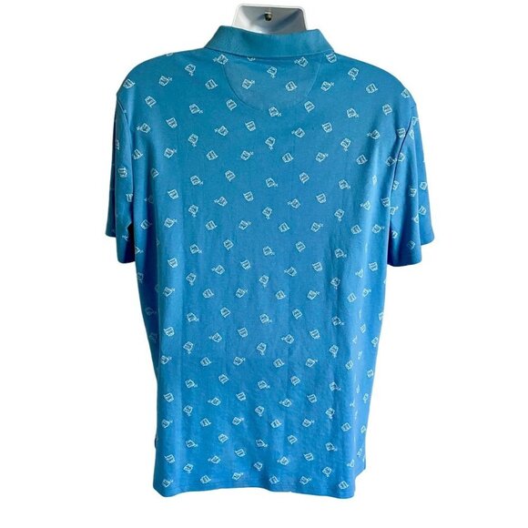 Tackle & Tides Drink Glass On the Rocks Print Polo Shirt Men's Large NEW - Picture 10 of 10